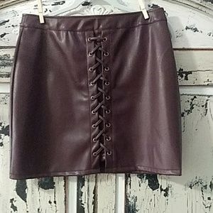 Pleather mini skirt